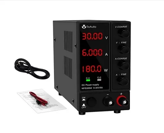 TOAUTO Adjustable Lab DC Power Supply with Large Display
