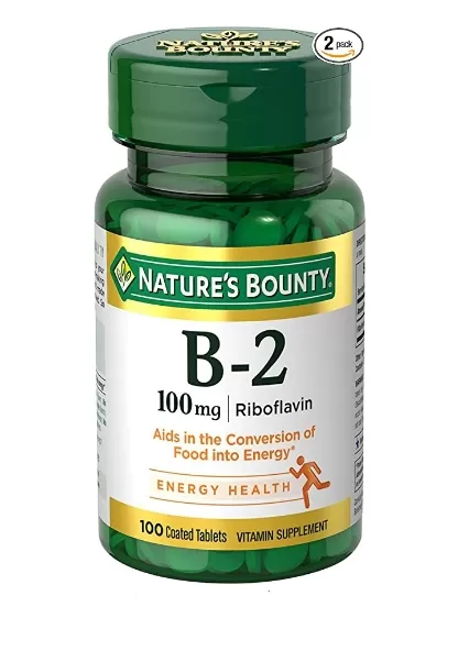 Nature's Bounty Vitamin B-2 Riboflavin 100 mg - Pack of 2