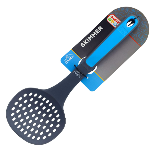 Dairy Blue Slotted Skimmer Spoon Non Stick Silicone