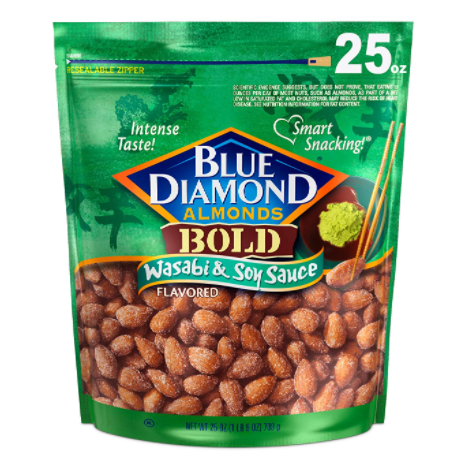 Blue Diamond Almonds Wasabi & Soy Sauce 25 Ounce - Cholesterol free