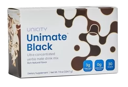 Unicity UNIMATE Black Dietary Supplement - Great Tasting - 30 Pack