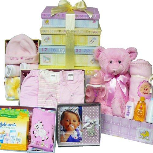 Welcome Your Little One New Baby With Art of Appreciation Gift Baskets  Layette Gift Tower