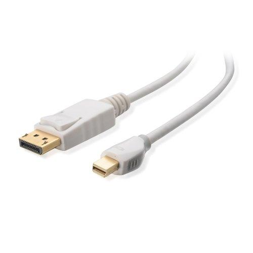 Cable Matters Gold Plated Mini DisplayPort to DisplayPort Cable in White 6 Feet - 4K Resolution Ready