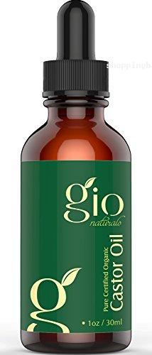 Gio Naturals Cold Pressed Castor Oil for Eyebrows, Eyelashes