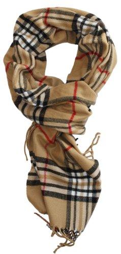 Libby Sue-Classic Cashmere Feel Winter Scarf in Rich Plaids