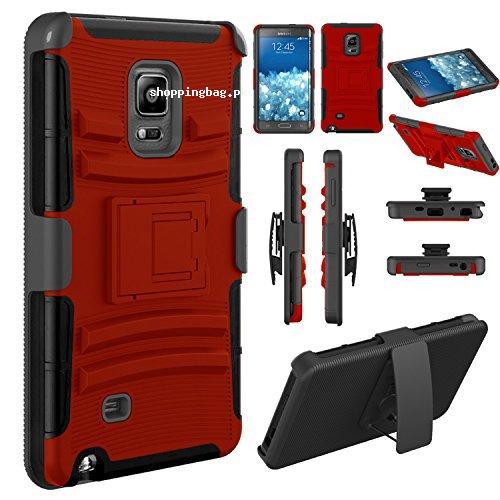 Samsung Galaxy Note Edge Shockproof Holster Case Red Black