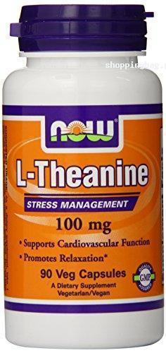 NOW Foods L-theanine 100 mg with Decaf Green Tea, Stress Relief Pills - 90