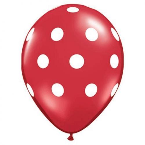 Red Polka Dots Latex Balloons