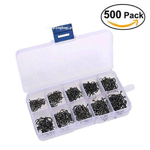 Tinksky 500 fishing Hooks of 10 different sizes