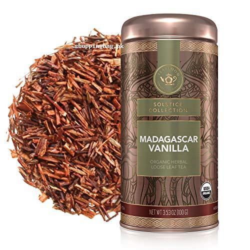 Teabloom Madagascar Organic Vanilla Loose Leaf Herbal Tea - 3.53 oz/100 g Canister Makes 35-50 Cups