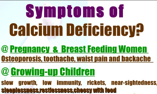 Deficiency of vitamin D, calcium