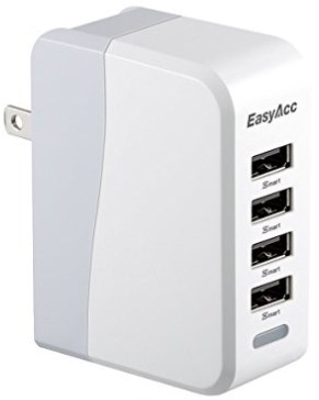 EasyAcc 20W 4A 4-Port USB Wall Charger with Folding Plug and Smart Technology Travel Charger