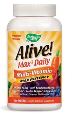 Nature's Way Alive Max Potency Multi-Vitamin Tablets, 180 Count