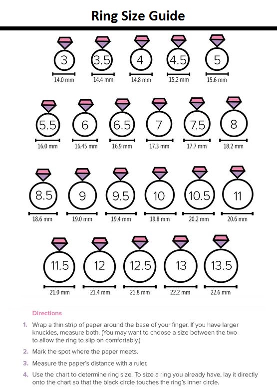 Here's How to Easily Measure Your Ring Size at Home  Printable ring size  chart, Ring sizes chart, Measure ring size