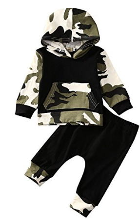 Infant Baby Boys Camouflage Hoodie Tops 