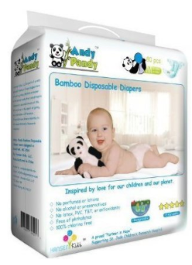 Eco Friendly Premium Bamboo Disposable Diapers by Andy Pandy
