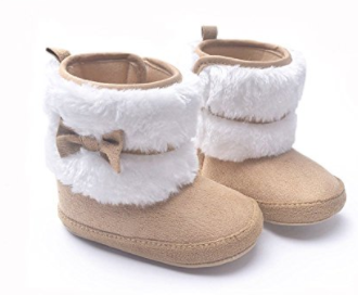 LIVEBOX Baby Premium Soft Sole Bow Anti-Slip Mid Calf Warm Winter Infant Prewalker Toddler Snow Boots