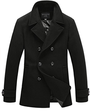 Match Mens Wool Classic Pea Coat Winter Coat