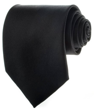 Black New Mens Solid Color Black Ties