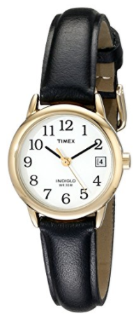 Timex Women's Indiglo Easy Reader Quartz Analog Leather Strap Watch with Date Feature