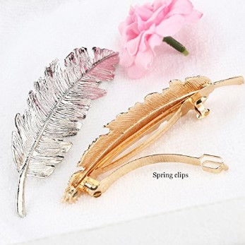 Pixnor Leaf Design Girl Hair Clip