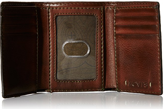 Levi's Men Trifold Wallet - Sleek and Slim Includes ID Window and Credit Card Holder