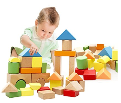 Lewo Large Wooden Blocks Construction Building Toys Set Stacking Bricks Board Games 32 Pieces