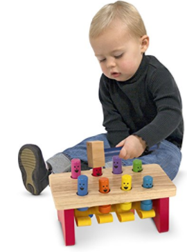 Melissa & Doug Deluxe Pounding Bench Wooden Toy With Mallet