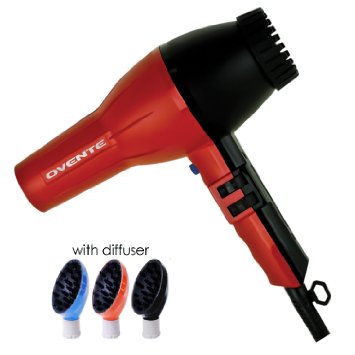 Ovente 3600 Seductive Ceramic Ionic Tourmaline Lightweight Professional Hair Dryer with Hair Diffuser