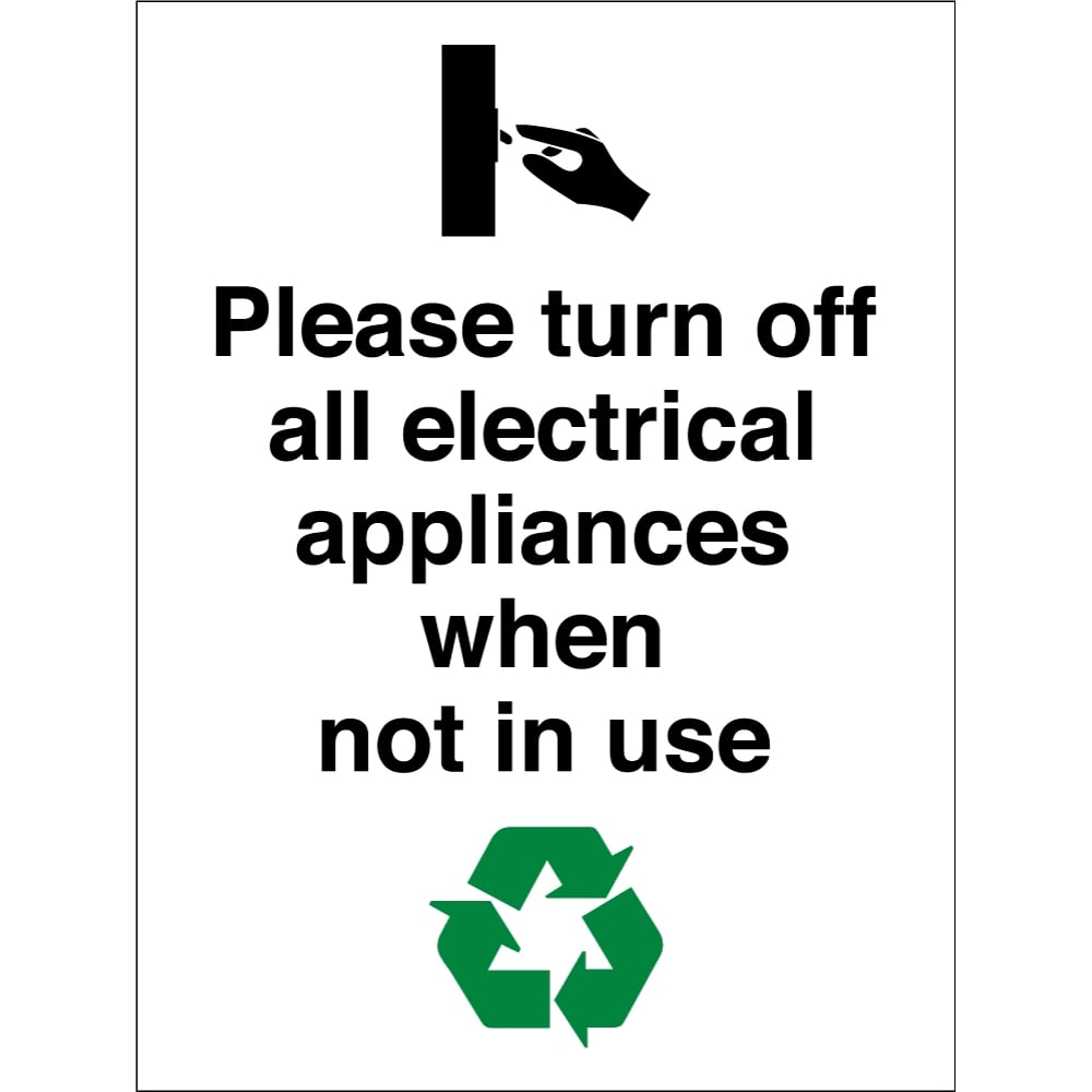 Turn off appliances when not needed