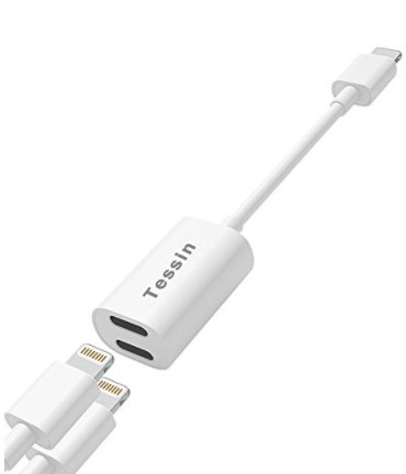 iphone 7 Plus Adapter & splitter, Dual Lightning Port Headphone Apple Audio & Charge Adapter Accessories