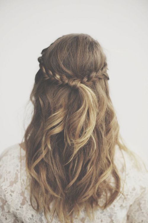 Braid back with half tie