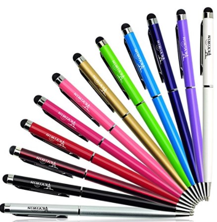 Teviwin 2 in 1 Slim Capacitive Stylus & Ballpoint Pen for Universal Touch Screens Devices