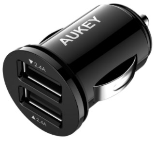 AUKEY CC-S1 Car Charger, Flush Fit Dual Port 4.8A Output for iPhone 7