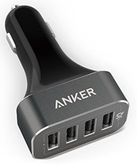 Anker 48W 4-Port USB Car Charger, PowerDrive 4 for iPhone