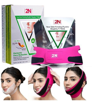 2n Face Lifting Firming Face Care Mask 7pcs with Bandag Belt V-line Facial Slimming Shaping Mask