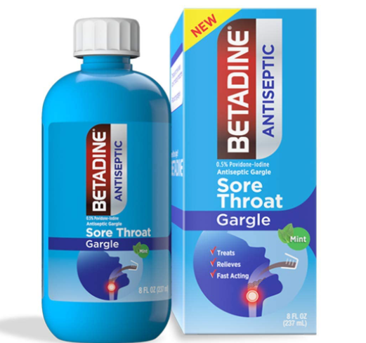 Betadine Antiseptic Sore Throat Gargle Mint Flavor, 8 oz Bottle