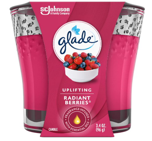 Glade Air Freshener Candle Jar Radiant Berries, 3.4 Oz