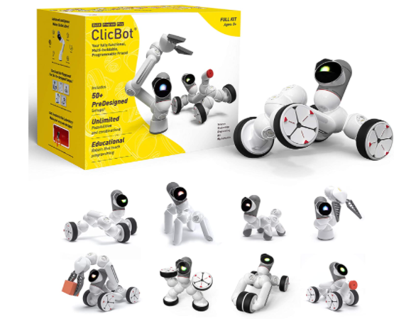 ClicBot Robot Kits for Kids with Remote Control, Blocks Robot with Touch Screen