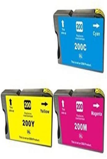 Generic Replacement 4 Ink Cartridges Compatible with Lexmark 200XL Pro4000 Pro5500 Pack of 3