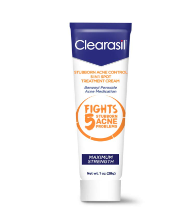 Clearasil Stubborn Acne Control cream, 5 in 1 Spot Treatment Cream