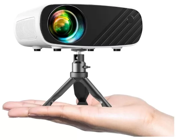 Portable Mini HD Projector with Tripod for iPhone/Android/iOS/Windows