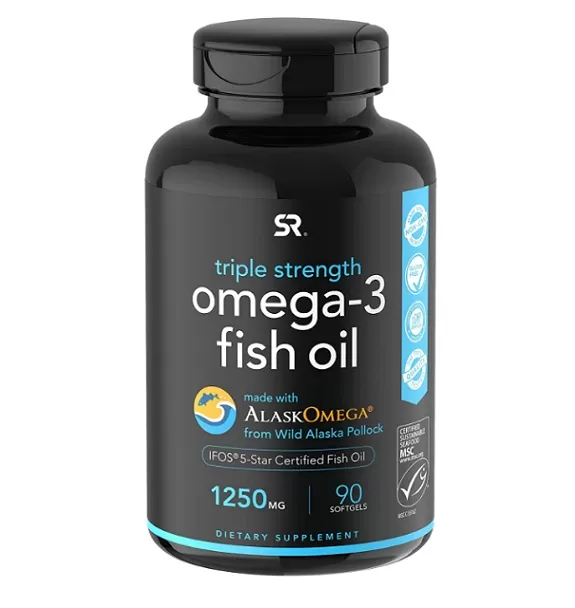 Triple Strength Omega-3 Fish Oil Capsules for Heart, Brain & Joint Support 1250 mg