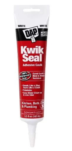 DAP 18001 Kwik Seal White Adhesive Caulk - 6Oz