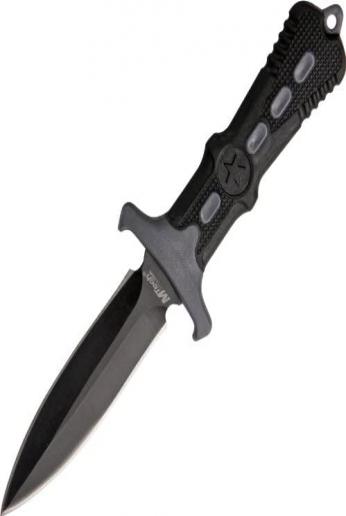 MTech USA MT-20-14GY Fixed Blade Neck Knife, Black Blade, Black/Grey H…