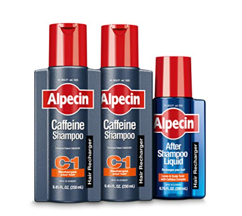 Alpecin C1 Caffeine Shampoo 2-Pack + After Shampoo Liquid Bundle