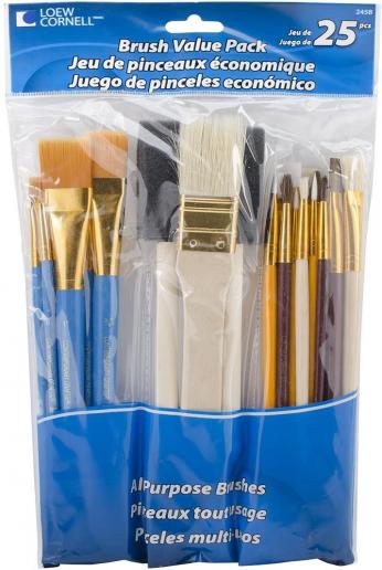 Loew-Cornell 245B Brush Set, Pack of 25, Multi Color