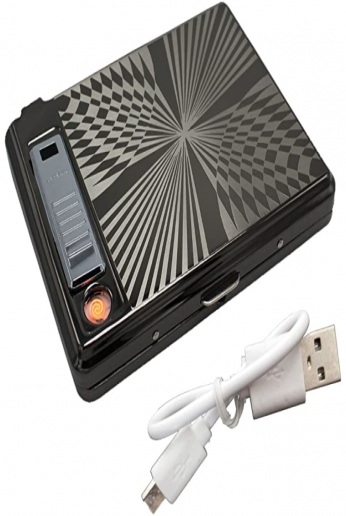 KAKAKA Metal Full Pack 20 Regular Cigarettes Case/Box with Lighter USB…