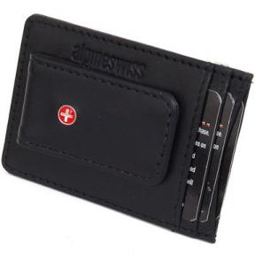 Leather pocket wallet with magnet clip and card Case to handle money