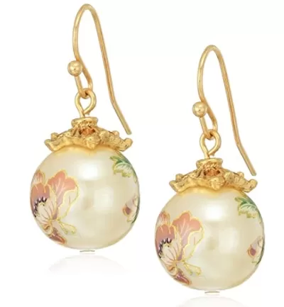 1928 Jewelry Women Floral Pearl Drop Earrings